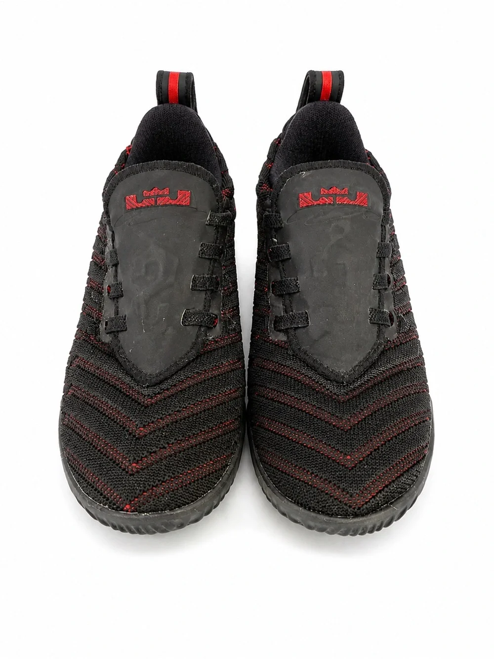 Nike LeBron Soldier XI Kids Slip-On Basketball Sneakers Black/Red US 10
